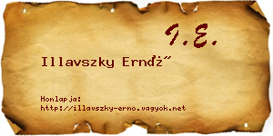 Illavszky Ernő névjegykártya